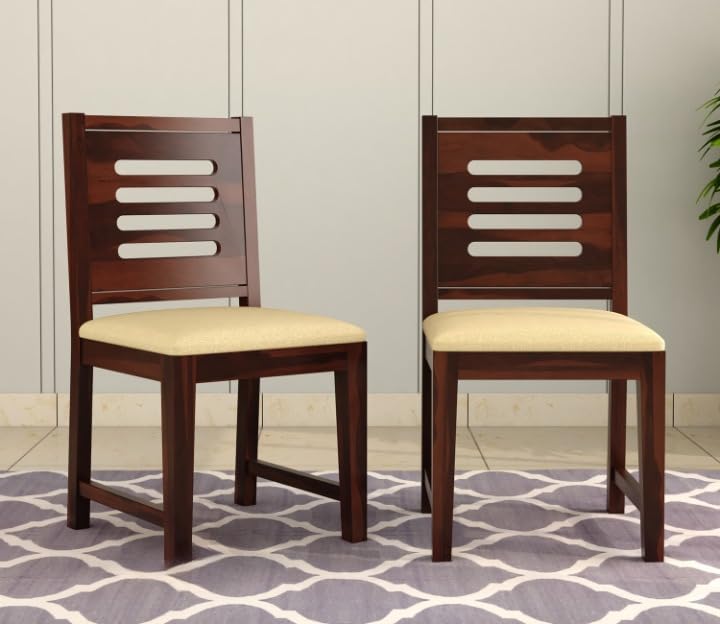 Classic Sheesham Wood Cushion Dining Chair Set of 2